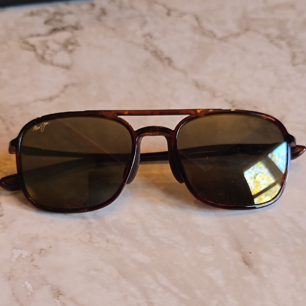 NWOT - Maui Jim Keokea Tortoise polarized aviator sunglasses with travel case - Picture 4 of 6